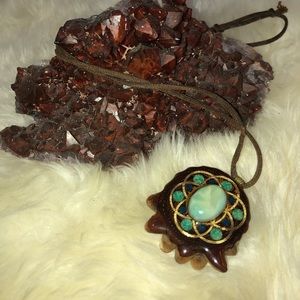 Larimar Thirdeye Pinecone w/ Gold Sacred Geometry✨